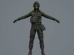 9套迷彩装的武装反恐战士绑定C4D模型 Assault Character Pack Remastered