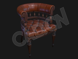 欧式真皮舒适沙发椅家具模型