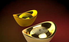 金元宝C4D模型 Ingot of 3D model