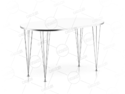 现代金属椭圆形桌子餐桌洽谈接待简约桌子C4D模型Modern Metal Table