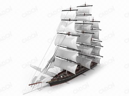 大帆船C4D模型 sailboat 3D model