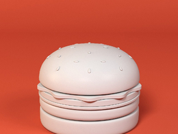 低面卡通汉堡图标模型burger
