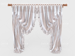现代室内装饰窗帘C4D模型Modern Decorative Curtain 3D Model