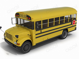 校车C4D模型 school bus 3d model