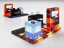 金融展台银行展位3d model of financial sale stand