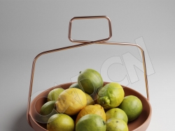 C4D吊盘里的柠檬水果模型 Lemons