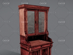 复古实木柜子低模模型antiqueWardrobefull