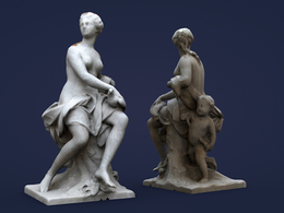 卢浮宫博物馆戴安娜雕塑C4D模型 diane v louvre museum low definition