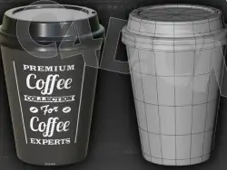 C4D纸咖啡杯细分曲面添加贴图纹理教程 Paper Coffee Cup Tutorial