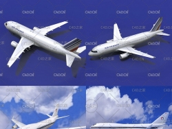 空中客车A320 波音747飞机C4D模型 Pack - Commercial Airplanes 3D model