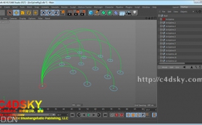 C4D预设：弧线样条绑定map连线预设Cinema 4D XPresso- ArcSplineRig v2.0