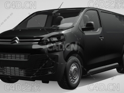 雪铁龙封闭式玻璃面包车2017款C4D汽车模型下载
