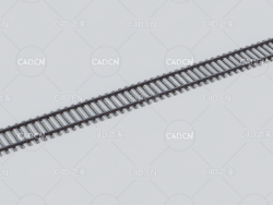 一条直线型火车轨道C4D模型