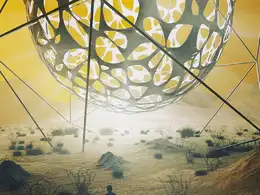 C4D外星球上的镂空圆球创意工程 CELLULORD