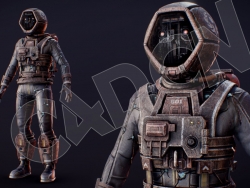 C4D科幻外星战士机械太空机器人宇航员模型