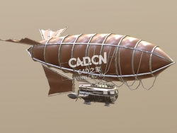 蒸汽朋克飞艇C4D模型 dirigible steampunk