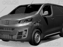 菲亚特汽车MPV面包车商务车2022款C4D汽车模型下载