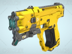 科幻手枪C4D模型EMP Handgun