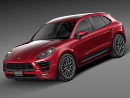 红色保时捷Macan C4D模型 Porsche Macan GTS 2017
