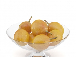 玻璃碗里西番莲水果C4D模型 Granadilla 受难果 巴西果 藤桃 热情果 百香果