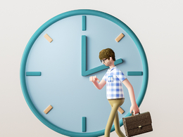 手提公文包追赶时间上班的程序员卡通动漫角色人物