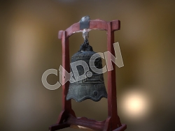 C4D中国古代铜钟警钟常鸣模型 Chinese Bell