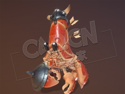 C4D螃蟹武士卡通模型 ShellBottom_LowPoly