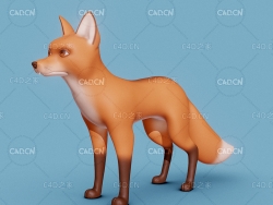 C4D可爱小狐狸动物生物模型 fox 3d model