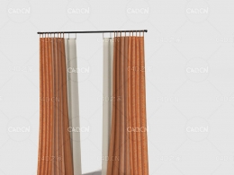 C4D客厅窗帘卧室窗帘室内窗帘模型 Curtain 3D Model-69