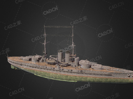 奥匈帝国海军联合力量级战列舰C4D模型下载Viribus Unitis 3d model