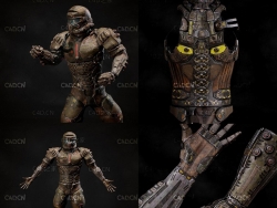 全幅武装的铠甲勇士 未来战士 科幻战士 Cinder suit