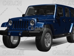 吉普JEEP牧马人硬派越野汽车2012款C4D汽车模型下载
