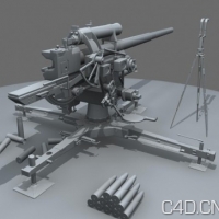 88高炮模型（精模）Anti-aircraft artillery