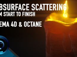 蜡烛C4D模型 Glass Hand Films Subsurface Scattering Project（C4D Octane）