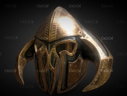 C4D复古战士头盔装备模型 Helment