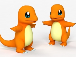 小恐龙 卡通小龙 小火龙C4D模型 Charmander