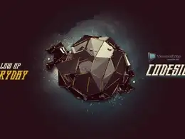 C4D/PS破碎的多边形海报工程文件 CINEMA 4D banner template