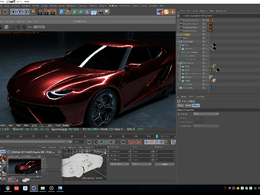 [C4D研究所] 中文教程Octane兰博基尼渲染 车漆和场景讲解