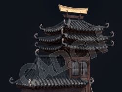 C4D香格里拉中式建筑模型 Kitbash3d-Shangri-La_BldgSM_B_grp