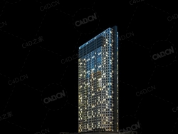 夜间摩天大楼办公楼写字楼C4D模型 Archmodels Vol.103_Night Skyscrapers - model-64
