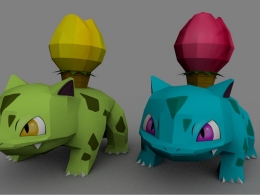 神奇宝贝/精灵宝可梦/口袋妖怪游戏卡通精灵：妙蛙草C4D模型 Ivysaur