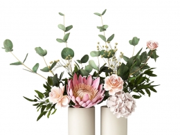 Kink 带花卉花瓶装饰花瓶3D模型素材下载Kink Vase with Flowers by Muuto