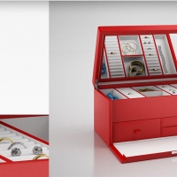 红色首饰盒C4D模型 Red jewelry box 3D model
