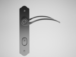 简约一体式门把手C4D模型下载 Door model