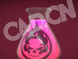C4D骷髅图案药水瓶模型 Skull Bottle