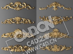 C4D欧式浮雕花构件装饰花件浮雕构件挂件套口雕花立体雕花外墙雕花模型_22