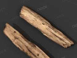 C4D干枯的木头模型下载 brokenWoodPlank