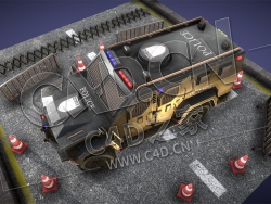 C4D武装警车装甲警用车辆模型 Armored police car special vehicle