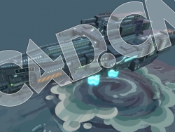 C4D低面卡通旅行者号宇宙飞船战舰起飞模型