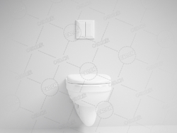 壁挂式马桶卫生间厕所浴室洗手间坐便马桶C4D模型